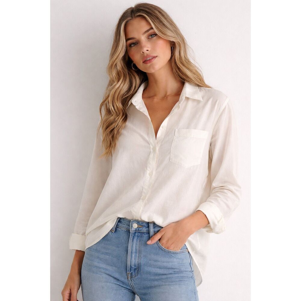 ✨& OTHER STORIES Oversized Silk Ivory Sz 2 Shirt✨